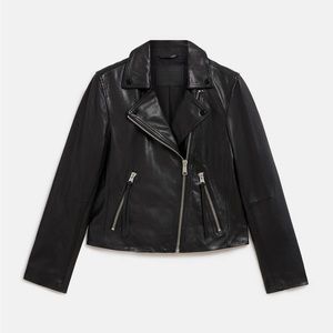 AllSaints Dalby Black Leather Jacket Size 4